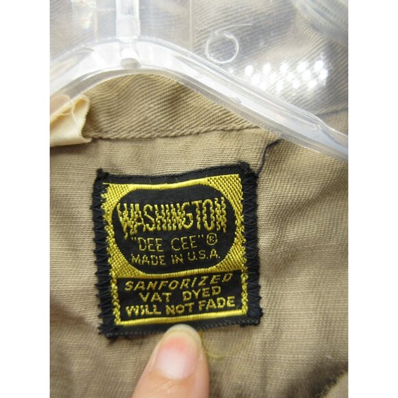 VINTAGE Washington Dee Cee Shirt 16 Sanforized 50s 60s Military Patch - Picture 9 of 11